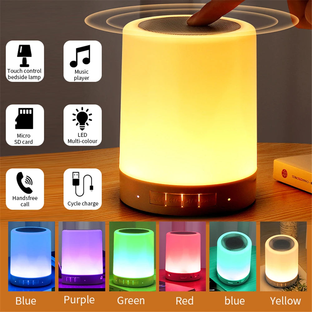 Parlante Bluetooth con Lampara Led Tactíl