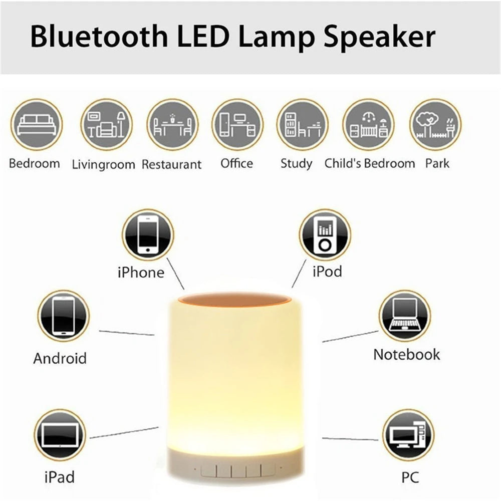 Parlante Bluetooth con Lampara Led Tactíl